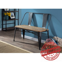 LumiSource BC-OR GY+BN Oregon Bench in Grey Brown